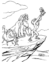A coloring page of the lion king